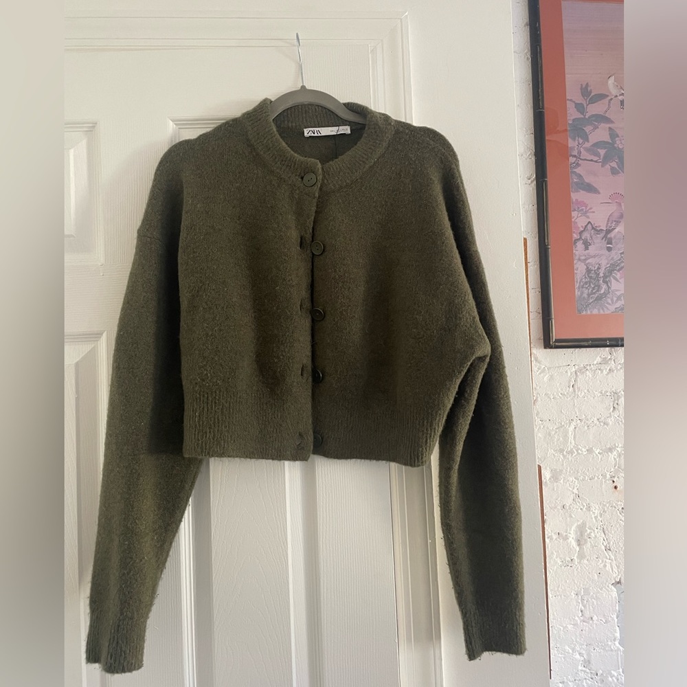 Zara Olive Cardigan